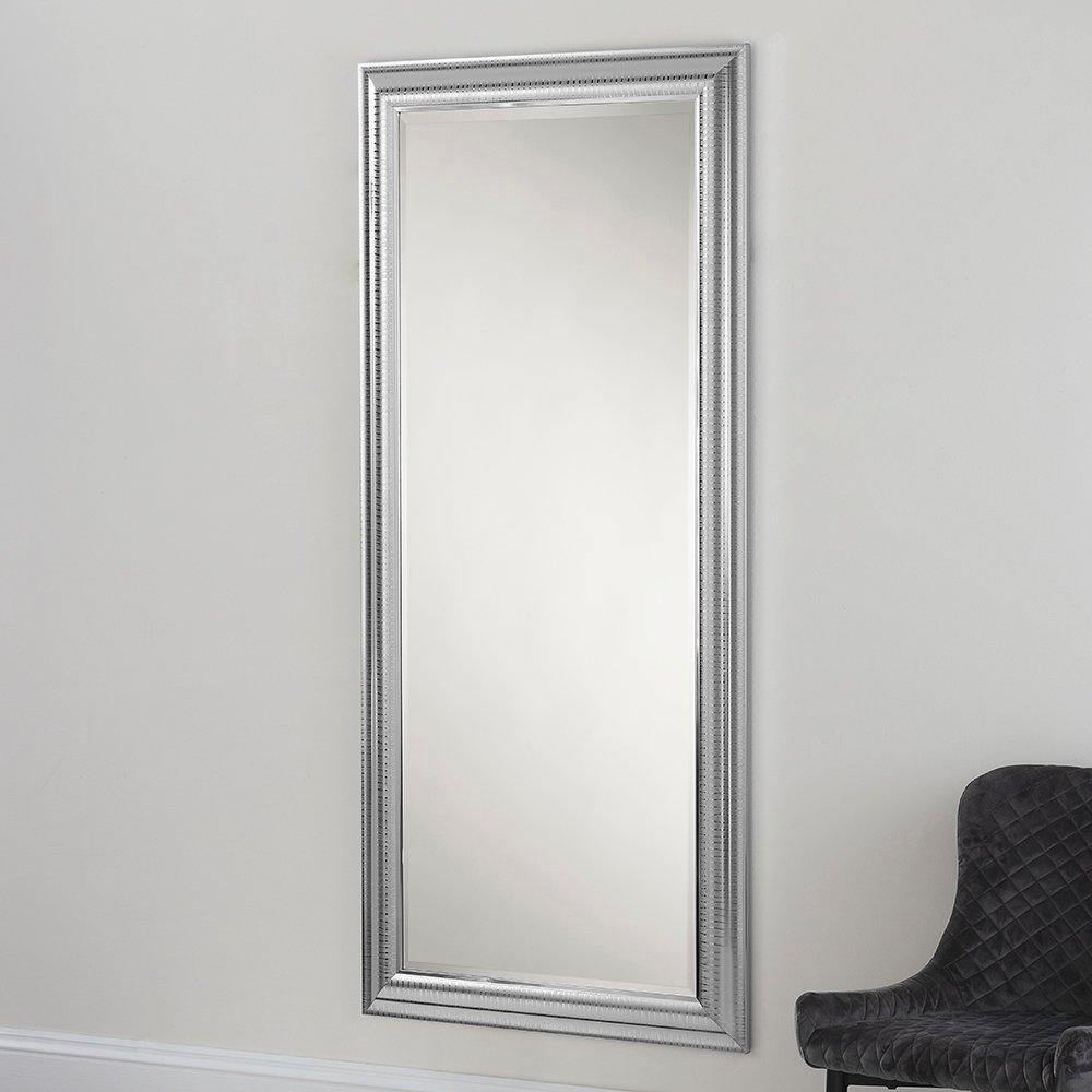 Textured Chrome Silver Full length mirror 170x79cm